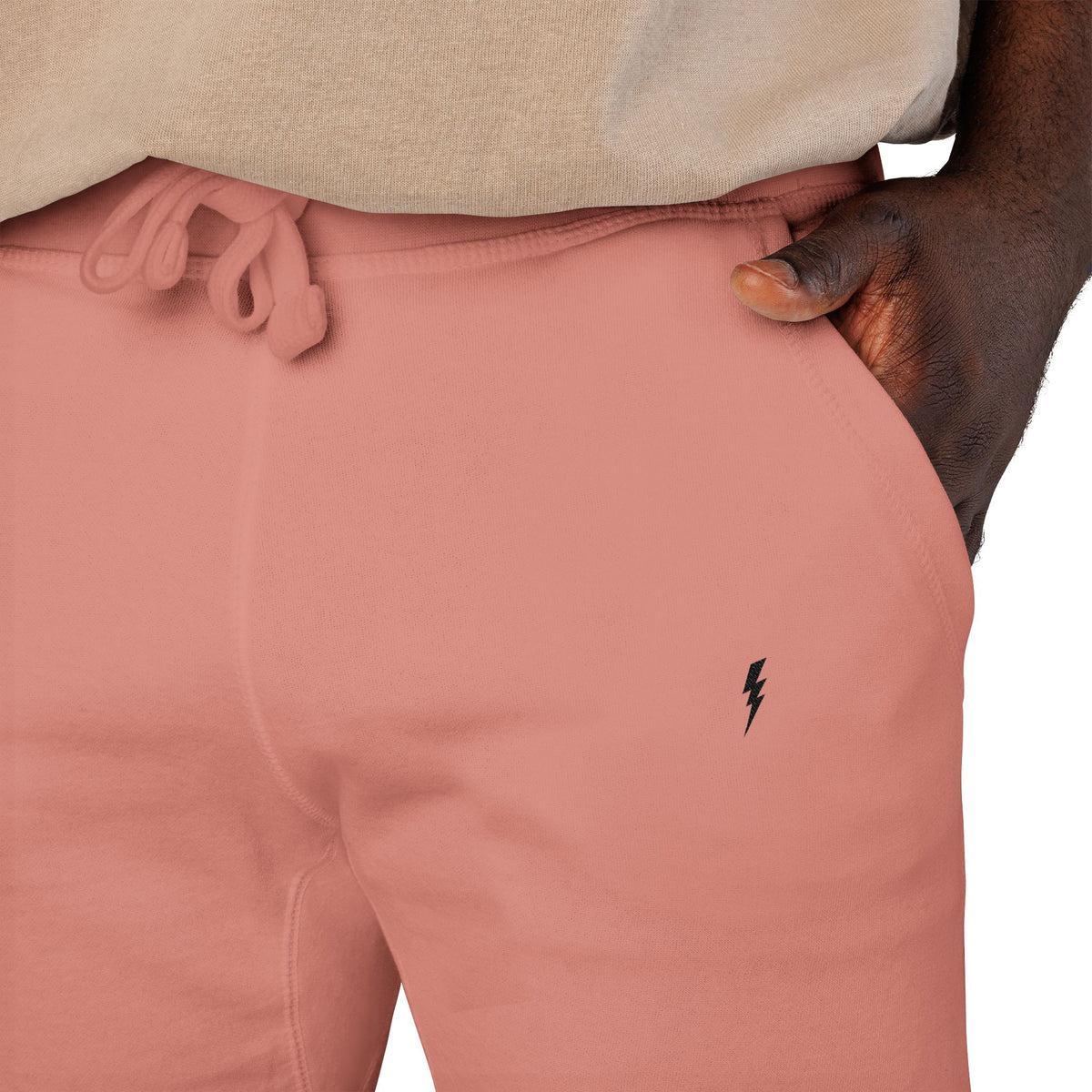 Jogging en polaire Zlash unisexe - vieux rose - logo noir