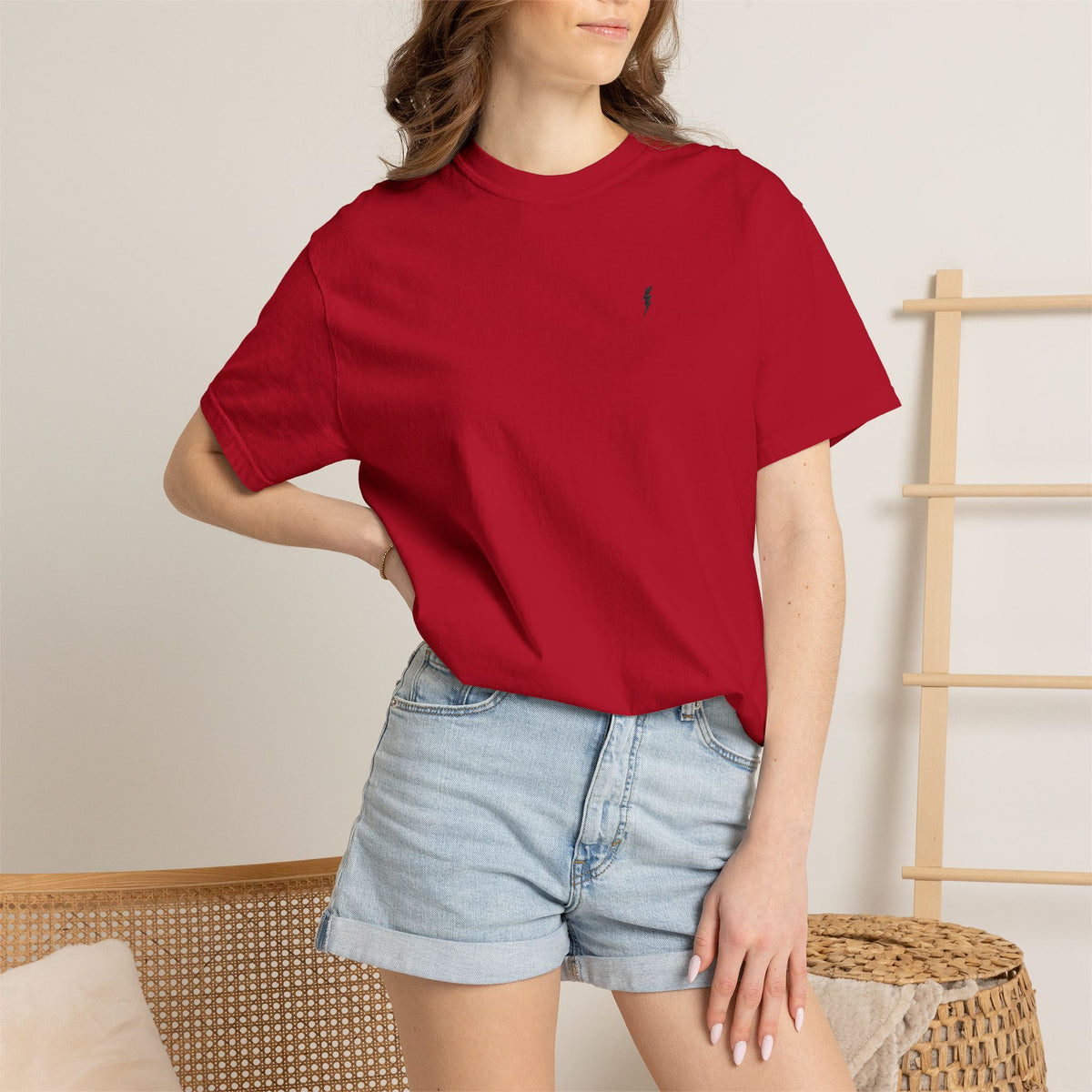 T-Shirt épais Zlash Femme - rouge - logo noir
