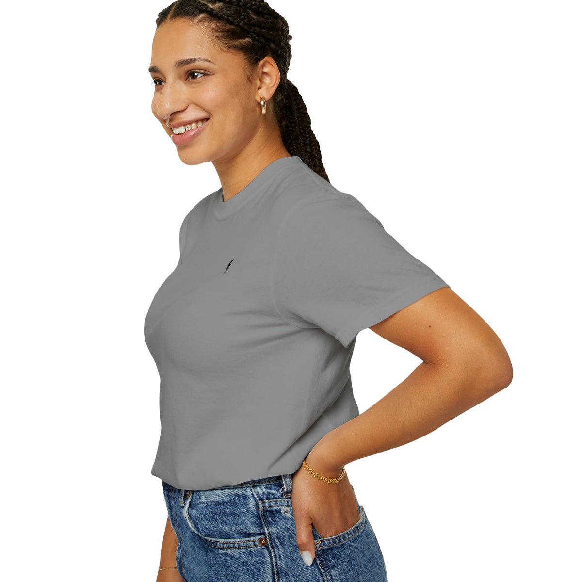 T-Shirt épais Zlash Femme - gris - logo noir