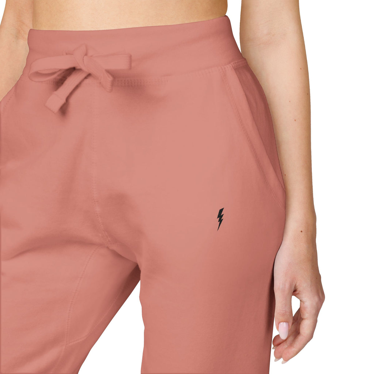 Jogging en polaire Zlash unisexe - vieux rose - logo noir