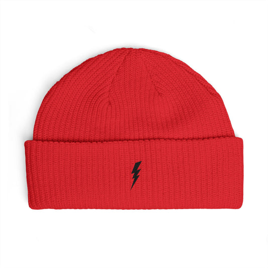 Bonnet en tricot Zlash - rouge - logo noir