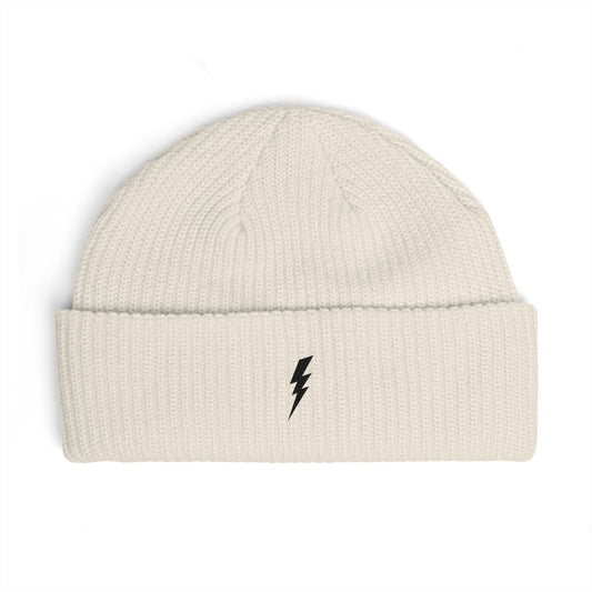 Bonnet en tricot Zlash - écru - logo noir