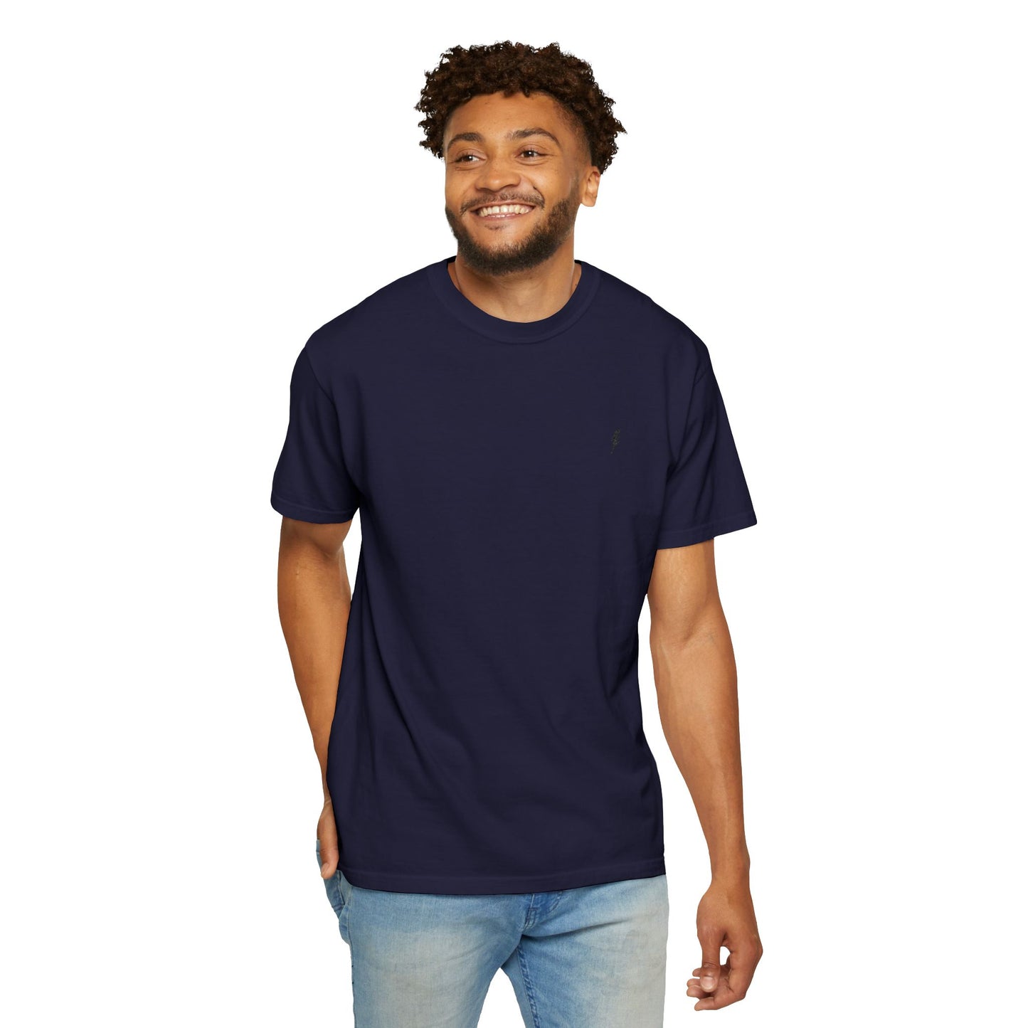 T-Shirt épais Zlash Homme - bleu marine - logo noir