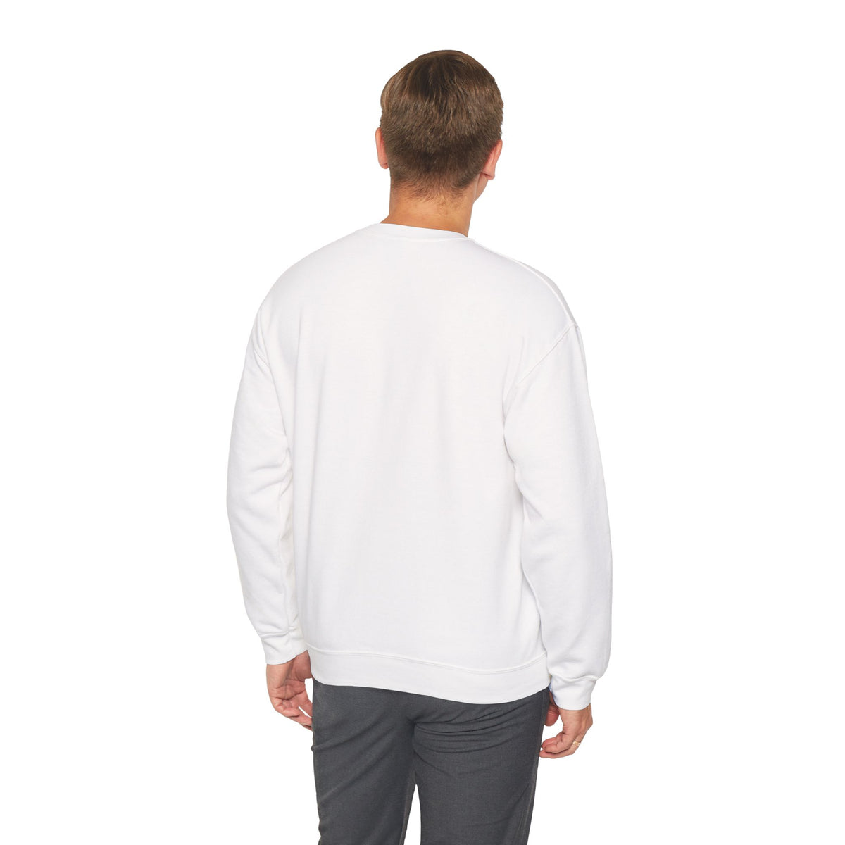 Sweat-shirt à col rond Zlash unisexe - blanc - logo noir