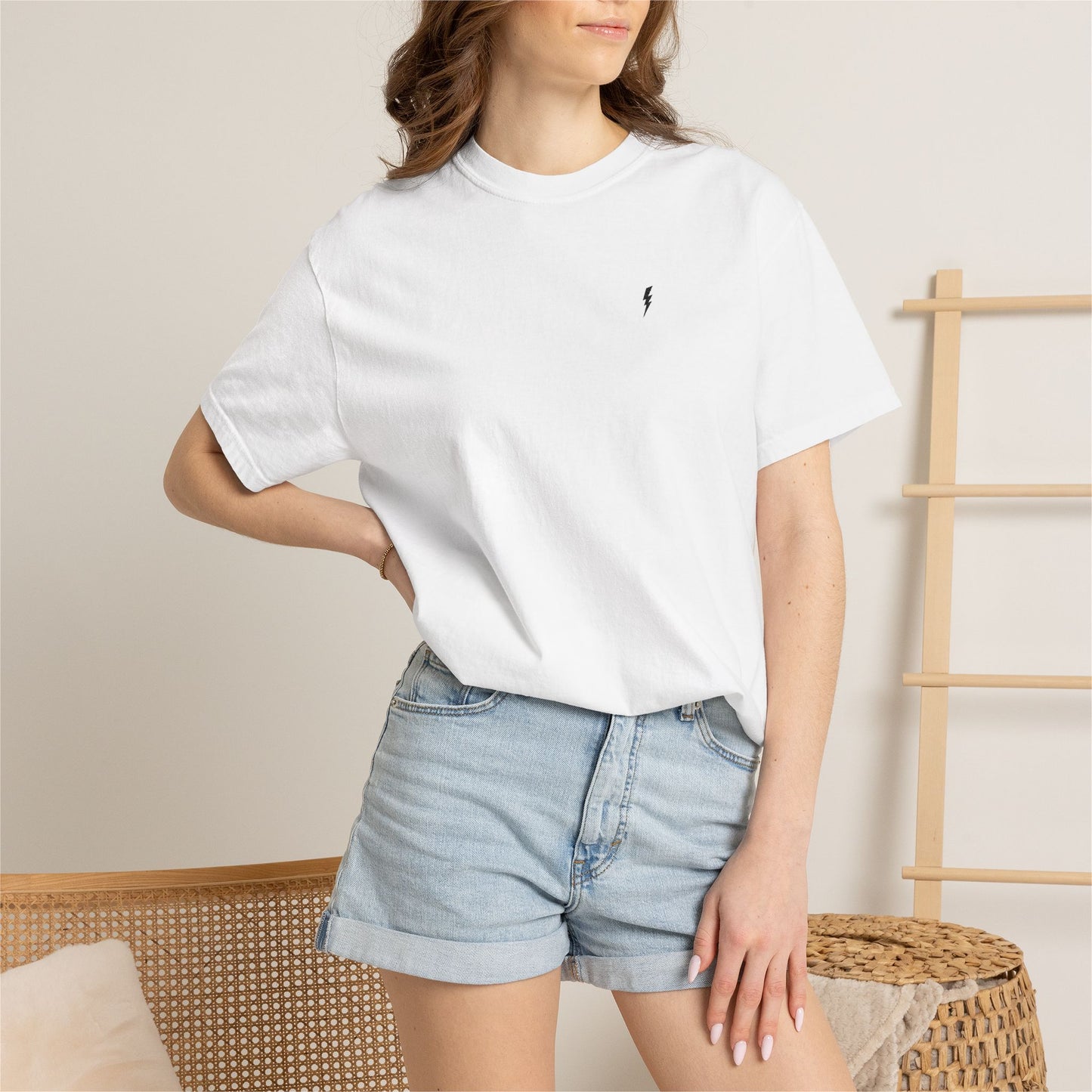 T-Shirt épais Zlash Femme - blanc - logo noir