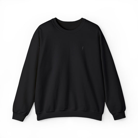 Sweat-shirt à col rond Zlash unisexe - noir - logo noir
