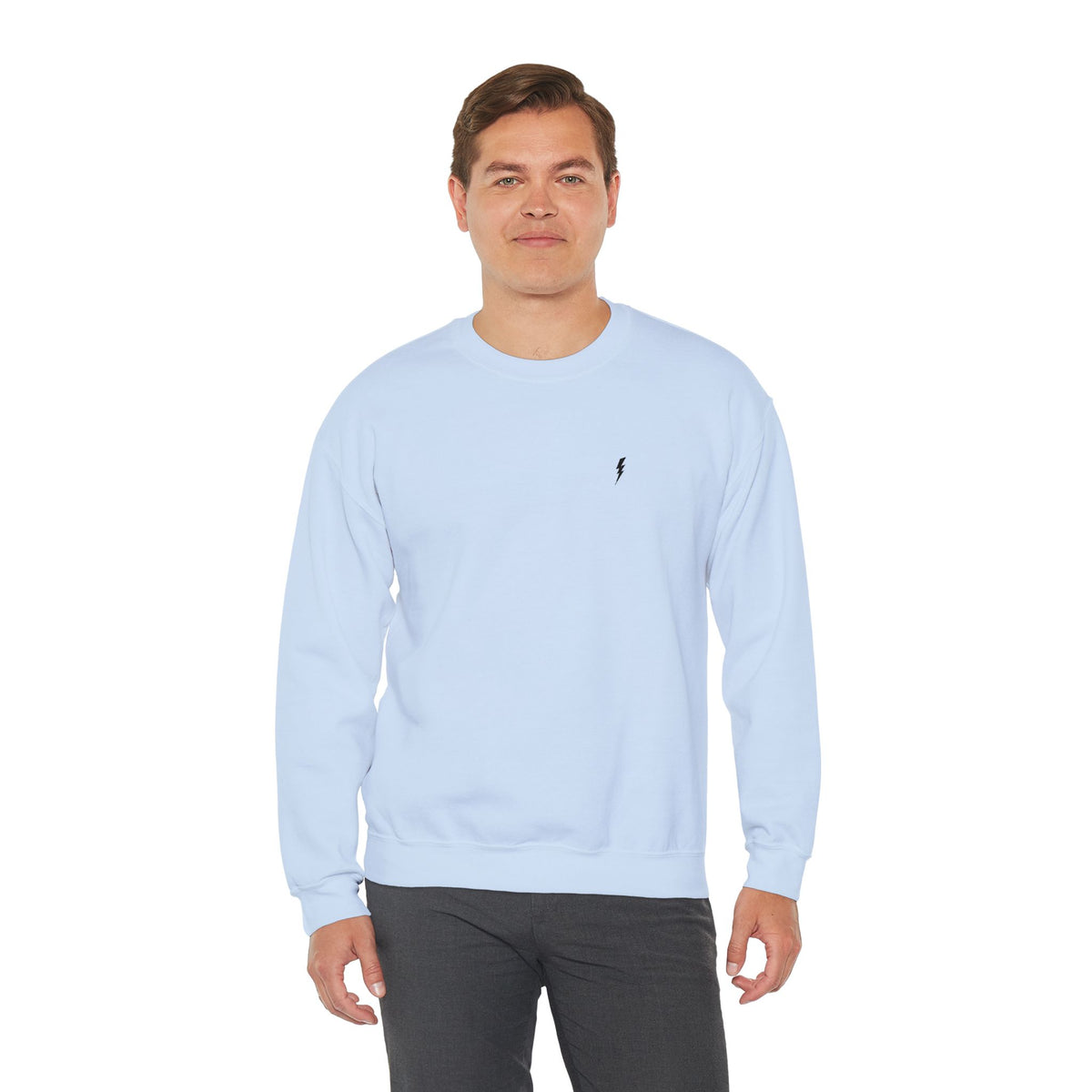 Sweat-shirt à col rond Zlash unisexe - bleu clair - logo noir
