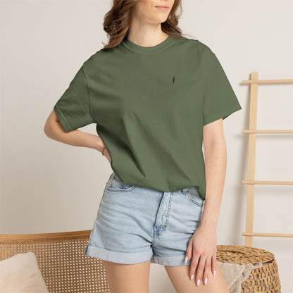 T-Shirt épais Zlash Femme - vert forêt - logo noir