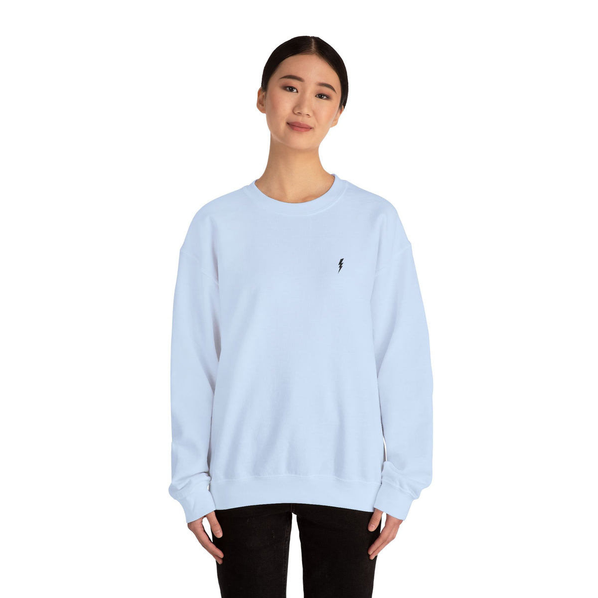 Sweat-shirt à col rond Zlash unisexe - bleu clair - logo noir