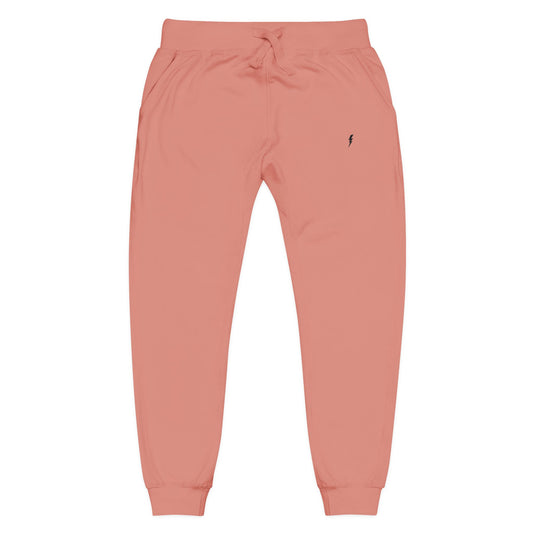 Jogging en polaire Zlash unisexe - vieux rose - logo noir