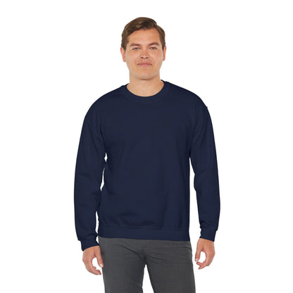 Sweat-shirt à col rond Zlash unisexe - bleu marine - logo noir