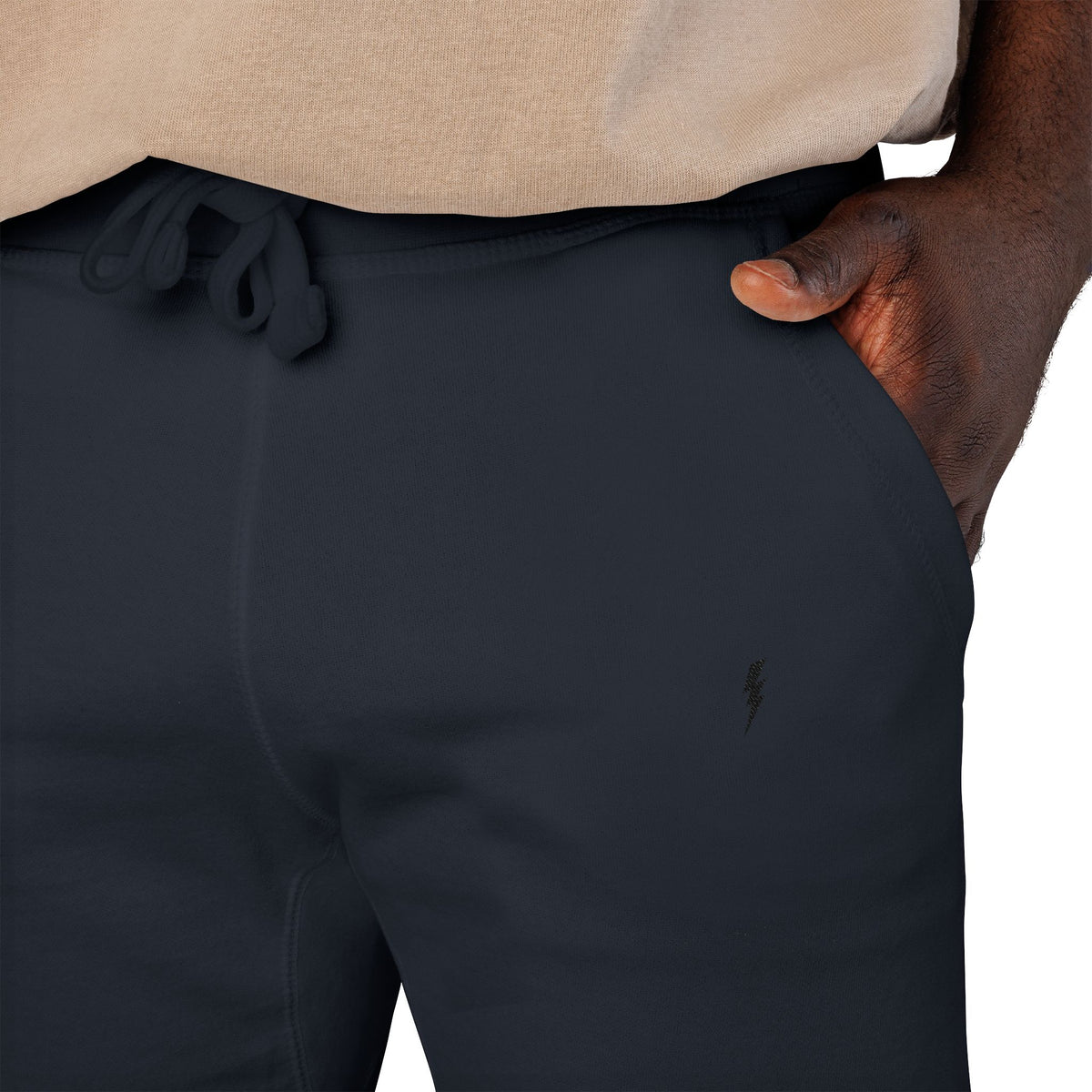 Jogging en polaire Zlash unisexe - bleu marine - logo noir