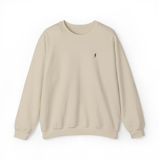 Sweat-shirt à col rond Zlash unisexe - sable - logo noir