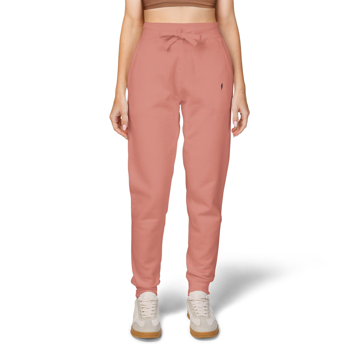 Jogging en polaire Zlash unisexe - vieux rose - logo noir