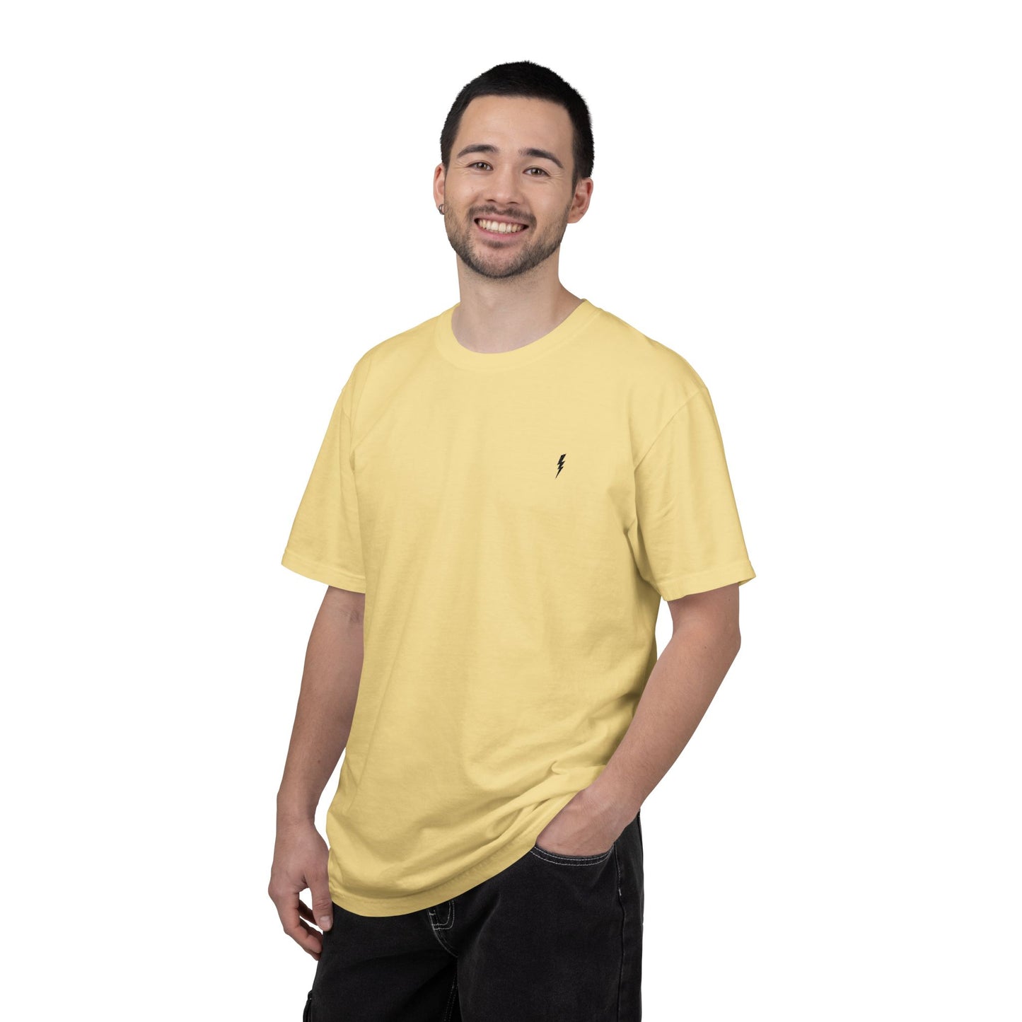 T-Shirt épais Zlash Homme - jaune beurre - logo noir