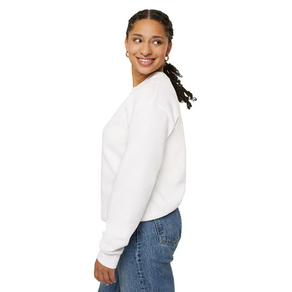 Sweat-shirt à col rond Zlash unisexe - blanc - logo noir