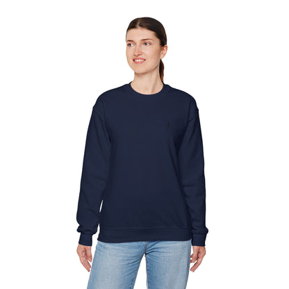 Sweat-shirt à col rond Zlash unisexe - bleu marine - logo noir