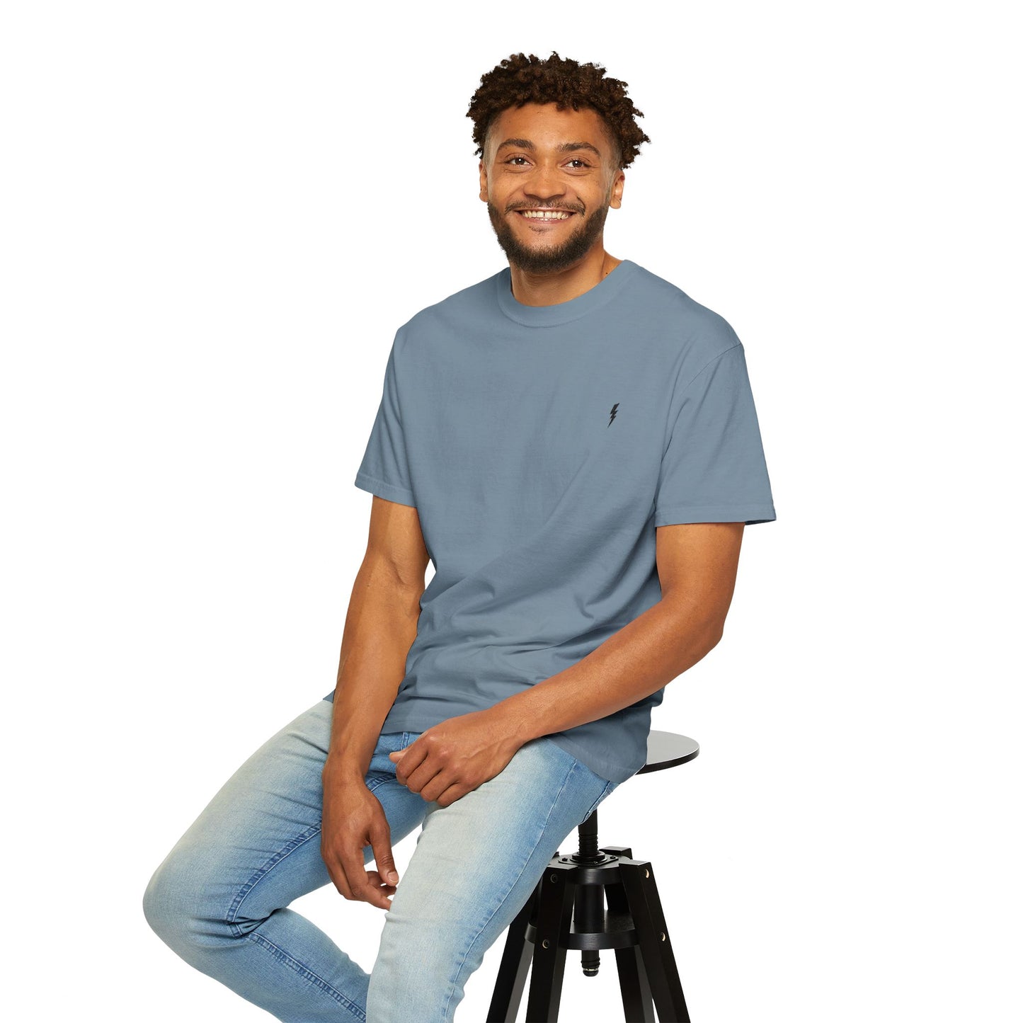 T-Shirt épais Zlash Homme - bleu glacier - logo noir