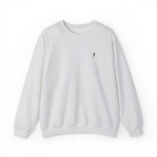 Sweat-shirt à col rond Zlash unisexe - gris cendré - logo noir