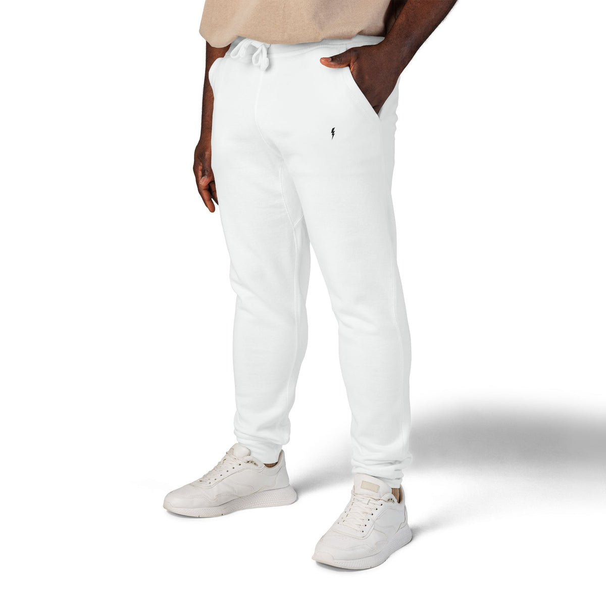 Jogging en polaire Zlash unisexe - blanc - logo noir