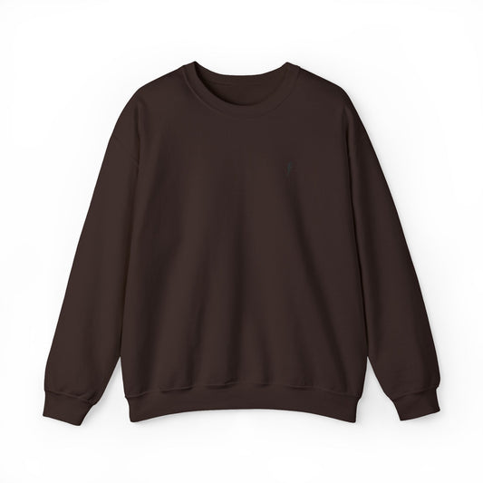 Sweat-shirt à col rond Zlash unisexe - chocolat noir - logo noir
