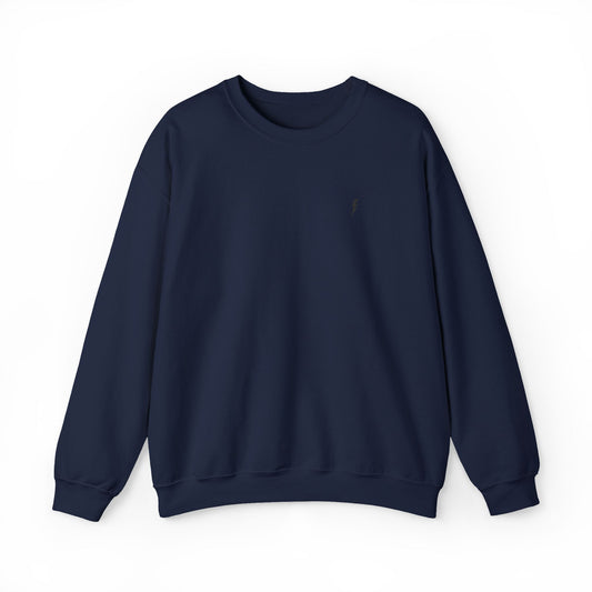 Sweat-shirt à col rond Zlash unisexe - bleu marine - logo noir