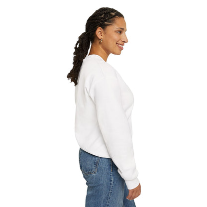 Sweat-shirt à col rond Zlash unisexe - blanc - logo noir