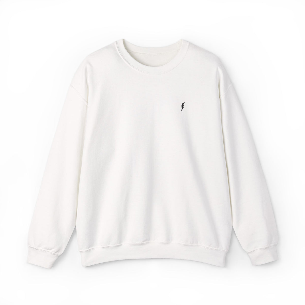 Sweat-shirt à col rond Zlash unisexe - blanc - logo noir