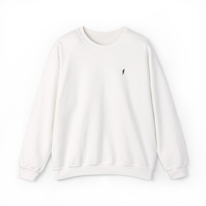 Sweat-shirt à col rond Zlash unisexe - blanc - logo noir