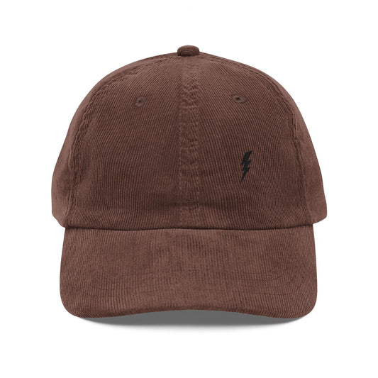 Casquette vintage en velours côtelé Zlash - marron - logo noir