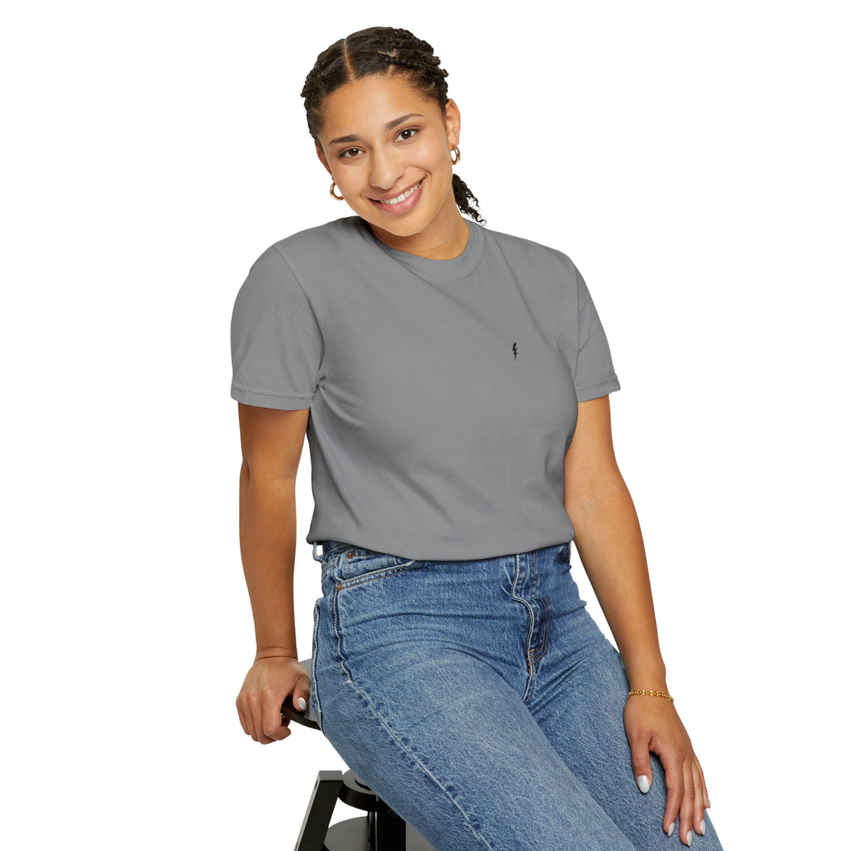 T-Shirt épais Zlash Femme - gris - logo noir