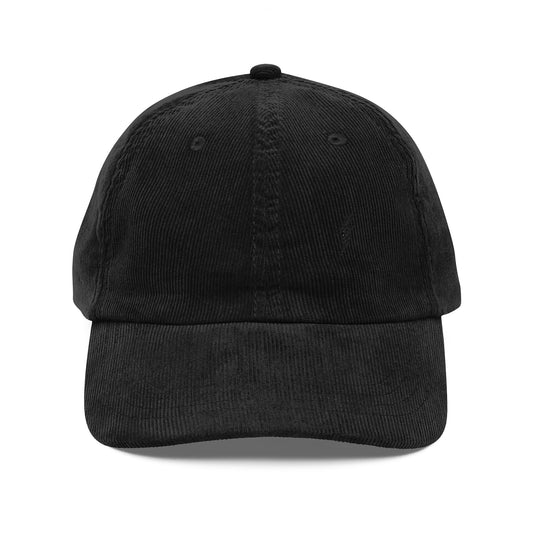 Casquette vintage en velours côtelé Zlash - noire - logo noir