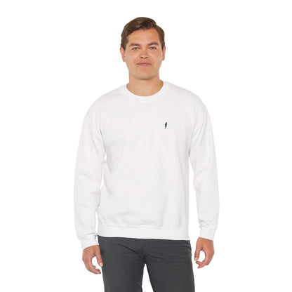 Sweat-shirt à col rond Zlash unisexe - blanc - logo noir