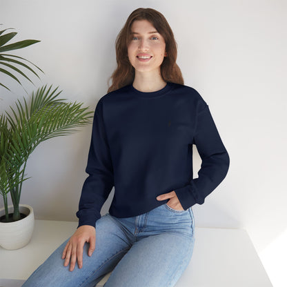 Sweat-shirt à col rond Zlash unisexe - bleu marine - logo noir