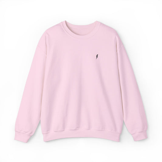 Sweat-shirt à col rond Zlash unisexe - rose clair - logo noir