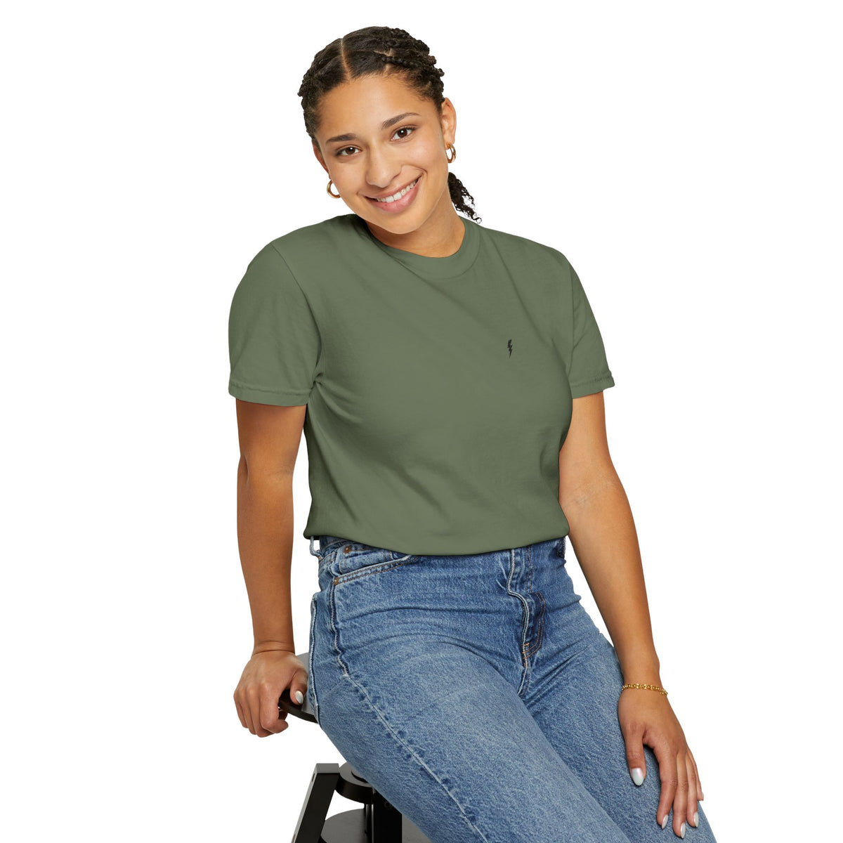 T-Shirt épais Zlash Femme - vert forêt - logo noir
