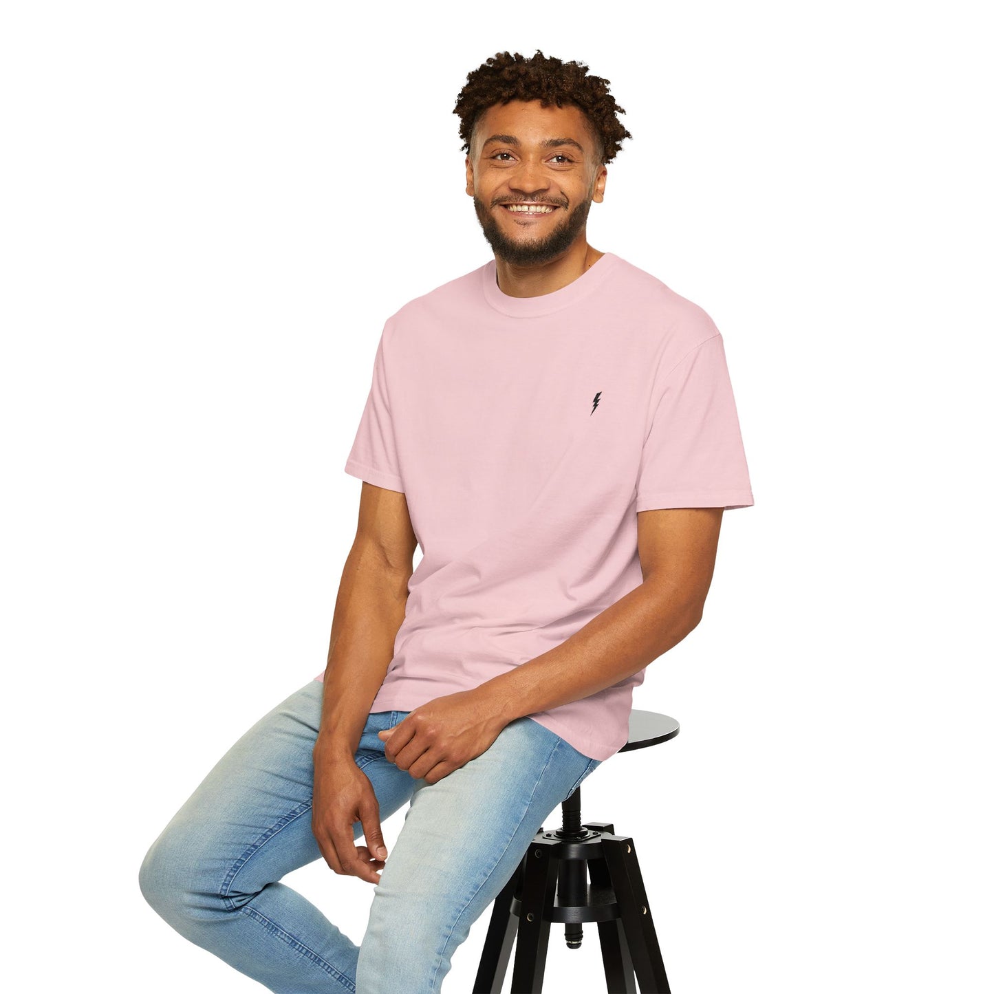 T-Shirt épais Zlash Homme - rose nude - logo noir