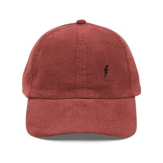 Casquette vintage en velours côtelé Zlash - bordeaux - logo noir