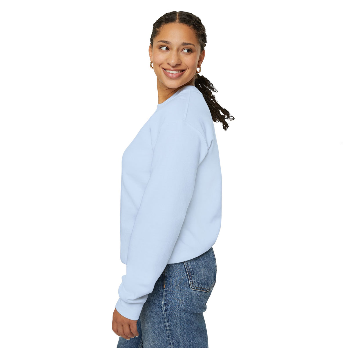 Sweat-shirt à col rond Zlash unisexe - bleu clair - logo noir