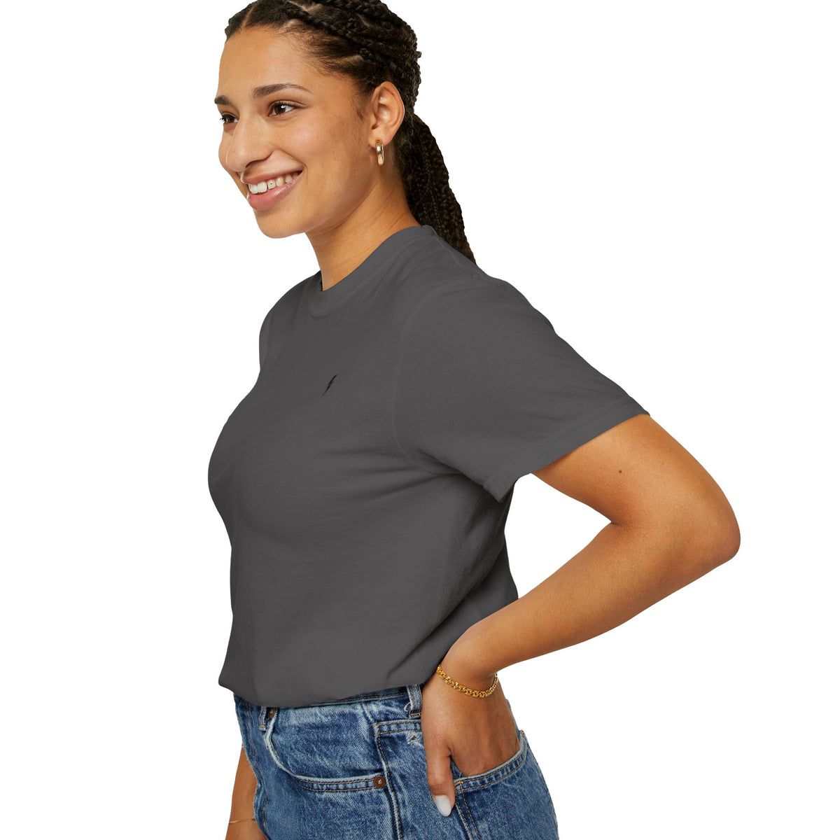 T-Shirt épais Zlash Femme - graphite - logo noir