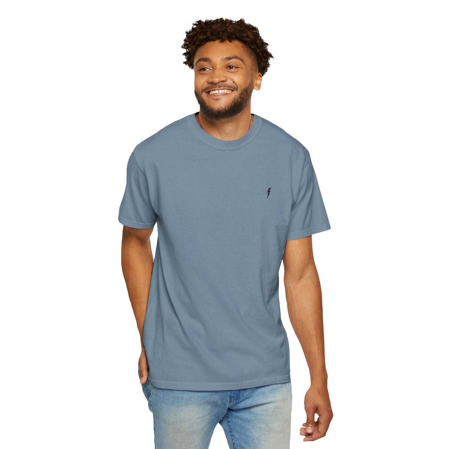 T-Shirt épais Zlash Homme - bleu glacier - logo noir